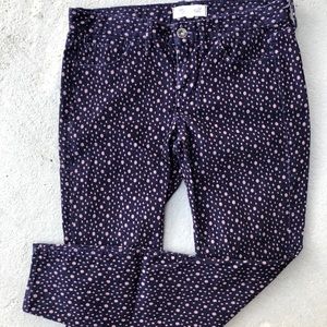 Madewell Corduroy Pants size 25 Navy Purple Dot